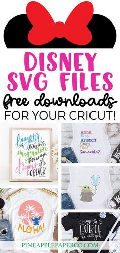 the disney svg files for your cricut are great to use on t - shirts