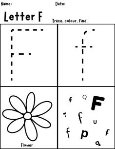 the letter f worksheet for children to practice their handwriting and writing skills, including letters