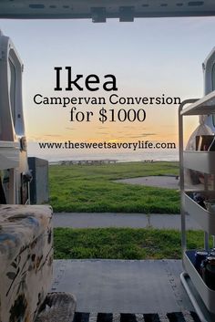 an rv with the words ikea campervan conversation for $ 100