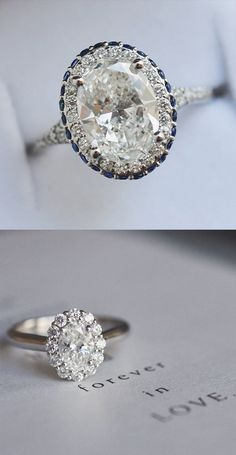 two different views of an engagement ring