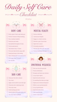 You deserve the best! Follow this self-care checklist to glow from the inside out. Fill your day with wellness practices and feel your best. Download and save for daily inspiration! #selfcare #glowup #checklist Daily Selfcare Checklist, Glowup Checklist, Selfcare Checklist, Daily Self Care Checklist, Glow Up Checklist, Wellness Practices, Middle School Hacks, Exam Motivation, New Year Goals