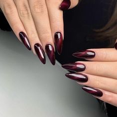 Acrylic Nail Designs Cat Eye, Cat Eye Nails Square, Red Cat Eye Nails, Magnet Nails, Eclipse Makeup, Cat Eyes Nail, Red Cat Eye, Witchy Nails