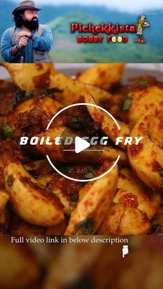 the video is showing how to make stuffed egg frys with garlic and tomato sauce