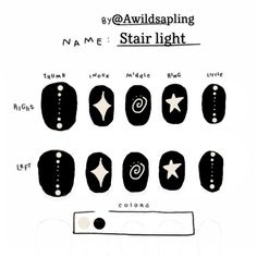 Nail Art Designs Stars, Nails Design Drawing, Nail Inspo Drawing, Sza Nails Idea, Cigarettesaftersex Nails, Black Nails White Design, Nail Ideas Gothic, Black Nail Art Simple, Short Artsy Nails