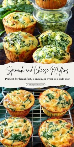 spinach and cheese muffins are perfect for breakfast, snack or even as a side dish