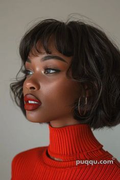 Dark Brown Short Curly Hair, French Bob Black Women, Black Women Bob Hairstyles, Women Bob Hairstyles, Voluminous Bob, Black Women Bob, Crown Collection, Short Sassy Hair, Short Braids