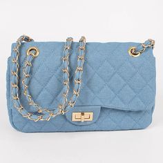 Rina Denim Quilted Clutch | Uniquely Claudia Boutique Quilted Clutch, Quilted Denim, Denim Quilt, Denim Shoulder Bags, Travel Wardrobe, Womens Crossbody Bag, Bags Designer Fashion, Mixed Metals, Medium Bags