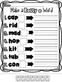 the printable worksheet for making an easy word work