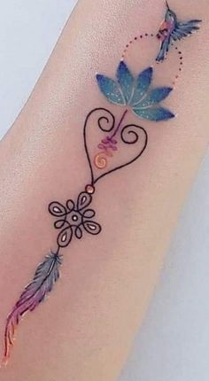 a small tattoo on the leg of a woman