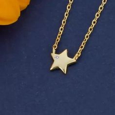 Diamond Star Charm Necklace, Star-shaped Single Diamond Jewelry For Gifts, Star-shaped Single Diamond Jewelry Gift, Star-shaped Diamond Necklace For Gifts, Star Shaped Diamond Necklace Gift, Dainty Star-shaped Diamond Necklace For Gift, Gold Star-shaped Diamond Necklace, Star-shaped Diamond Necklace With Accents, Star-shaped Diamond Necklace With Accents For Gift