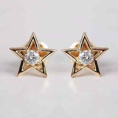 ad eBay - Fancy Star Stud Earring 1Ct Round Cut Lab Created Diamond 14K Yellow Gold Plated - Buy Now, click the link (eBay) Ring And Bracelet, Star Earrings Stud, Star Studs, Fine Earrings, Fine Jewellery Earrings, Lab Created Diamonds, Stud Earring, Round Cut, Stone Color