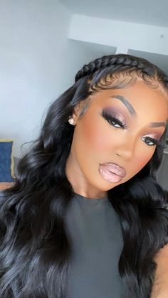 2 Braids With Weave In The Back, 2022 Makeup, Transitioning Hairstyles, Brown Skin Makeup, Glam Makeup Look, High Ponytail, Hair Laid, Makeup Fashion, Gorgeous Makeup