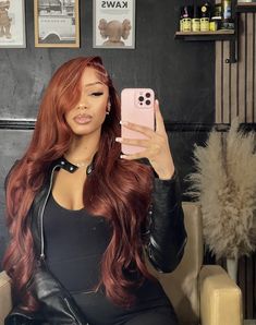 Ginger Red, Ginger Spice, Baddie Outfits, Weave Hairstyles, Black Women Hairstyles, Lace Wigs, Dyed Hair, Cute Hairstyles, Red Hair