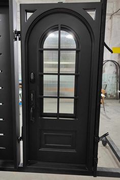 IWD Single Iron Wrought Entry Door With Kickplate and Round Top Modern Door Design, Doors Entry, Door Design Modern, Square Top, Open The Door, Modern Door, 12 Gauge, Entry Door, Single Doors