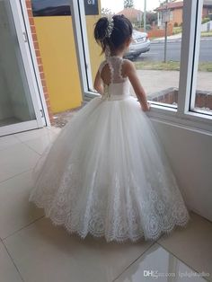 White Flower Girl Dresses Lace, Summer Flower Girl Dresses, Ivory Flower Girl, Ivory Flower Girl Dresses, First Communion Dresses, Ivory Flower, Trendy Wedding Dresses