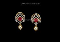 18 Karat Gold '4 in 1' Detachable Diamond Jhumkas - Diamond Dangle Earrings with Color Stones & Pearls
  This product has Inter Changeable Stones in the Earrings
  Width of the Jhumka : 1.05 inches

<>    Note: Only the front side has Diamonds as shown in the picture, the back part of the Jhumka which is not visible from the front is only Gold without Diamonds
    
Introducing our stunning 18 Karat Gold '4 in 1' Detachable Diamond Jhumkas, the epitome of elegance and style. Handcrafted with utmo Luxury Diamond Jhumkas With Intricate Design, Real Diamond Earrings Kameswari Jewellers, Kameshwari Jewellery Diamond Earrings, Diamond Jhumkas, Color Stones, Diamond Dangle Earrings, Gold Jewelry Indian, South Sea Pearls, Screw Back Earrings