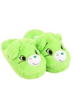 PRICES MAY VARY. Size: Large/X-Large 100% polyester soft velour fabric uppers & lining Embroidered facial features, fiber filled nose w/ plastic nose Anti-skid material on outer soles Cushy foam inner soles Enjoy some warmth and luck with these Good Luck Care Bear Slippers for adults. These soft green velour fabric slippers have embroidered facial features with a fiber-filled snout that has a plastic nose. The slippers have anti-skid materials on the outer soles as well as a cushy foam inner sol Green Care Bear, Good Luck Care Bear, Care Bear Plush, Good Luck Bear, Fun Costumes, Green Tutu, Bear Slippers, Cute Slippers, Bear Face