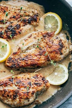 Creamy Lemon Chicken with Thyme Lemon Thyme Chicken, Chicken Breast Tenderloins, Chicken Divan, Thyme Chicken, Creamy Lemon Chicken, Thyme Recipes, Lemon Thyme, Spend With Pennies, Quick Chicken