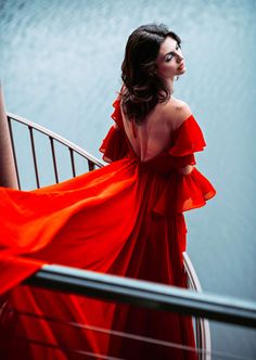 Red Chiffon Gala Dress, Red Chiffon Evening Dress, Red Chiffon Floor-length Dress, Flowy Red Floor-length Chiffon Dress, Red Chiffon Party Gown, Red Flowy Chiffon Dress For Wedding, Red Chiffon Maxi Dress For Evening, Red Flowy Floor-length Dress, Red Maxi Length Chiffon Dress For Wedding