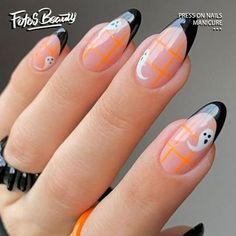 Click here to view more Fofosbeauty Press On Nails at lower priceFofosbeauty--Press on nails 24 Pieces set 12 different sizesArtificial nails design your own nails for weddingspartiesweekend datingor special occasionsAcrylic nails art accessories design 24 pcs set full nail design fake nail tips with free nail glue sticker sheet and mini nail fileThese tools can help you wear fake nails betterand the operation is easy and convenient for everyoneClip-on nails have different size Uhyggelig Halloween, Halloween Nails Diy, Fake Nails Long, Nail Forms, Halloween Nail, Halloween Nail Art