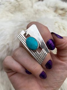 An alluring Sleeping Beauty Turquoise Ring that is accented with beautiful contemporary Sterling Silver. Lightweight Statement Ring. Modern Turquoise Gemstone Ring, Modern Blue Turquoise Gemstone Ring, Modern Turquoise Ring As Gift, Unique Turquoise Open Ring, Modern Turquoise Ring For Gift, Modern Turquoise Ring For A Gift, Unique Open Turquoise Ring, Modernist Turquoise Jewelry Gift, Modern Turquoise Ring