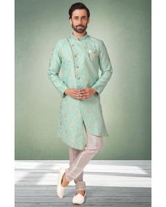 Indo Western Menswear, Indo Western Dresses, Dresses For Men, Indo Western Dress, Western Clothing, Men Wear