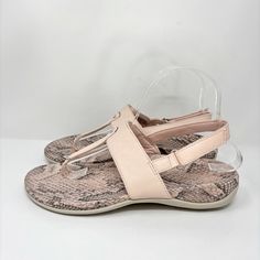 New! Vionic Tala Sandal ~ Blush Pink ~ Lightweight ~ Orthopedic ~ Leather Upper ~ Adjustable Heel Strap Nwot * Pen Mark On Soles Size 8 Spring Synthetic T-strap Slingback Sandals, Spring T-strap Slingback Sandals, Blush Leather Sandals For Summer, Pink Slingback Sandals With Adjustable Strap, Vionic Sandals, Arch Support Shoes, Navy Sandals, Black Espadrilles, Strappy Wedges