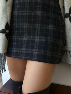 Introducing our Perry Plaid Mini Skirt. Made with a double-layered heavy fabric, this skirt holds its shape beautifully and adds a subtle warmth to your look. The mid-waist fit is both comfortable and flattering, while the invisible zipper ensures a seamless finish. The classic plaid pattern adds a timeless touch to this piece, making it a versatile addition to your wardrobe. Whether dressed up or down, the Perry Plaid Mini Skirt is sure to become a staple in your closet. Mid-waist fitDouble lay Mini Skirt Pattern, Simple Fall Outfits, Knee Highs, Winter Plaid, Wool Mini Skirt, Classic Preppy, Preppy Look, Black Turtleneck, Plaid Mini Skirt