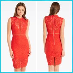 Reposhing This Item I Purchased. Love It So Much But Was A Little Too Small For Me. It’s The Perfect Dress And So Flattering! Chic Red Lace Midi Dress, Red Fitted Lace Midi Dress, Red Lace Fitted Midi Dress, Red Lace Knee-length Mini Dress, Lace Embroidery Dress, Off Shoulder Lace Dress, Red Sheath Dress, Lace Panel Dress, White Lace Mini Dress