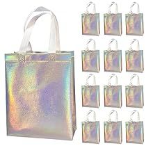 a holographic bag with eight bags in front of it and six tags on each side