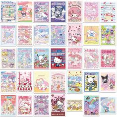 hello kitty stickers are arranged in rows