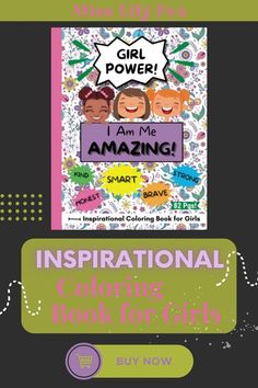 Product details: ✓ 8.5” x 11” ✓ 82 Pages ✓ Ideal for building self-esteem and inner strength. ✓ Great coloring book gift! If you're looking for a fun and creative activity for your toddler, preschooler, kindergartner, or school-aged child, this unique and inspirational coloring book will not only help to motivate and build confidence Coloring Book for Girls - Motivational Coloring Book for Girls - Cute Coloring Pages for Little Girls Paperback - #motivational_book_girls #insprationla_book Girls Fun, Build Confidence, Girls Girl, Black And White Drawing