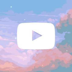 an animated video player with clouds in the background