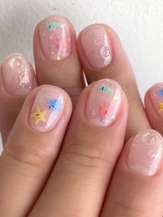 Disco Ball Nails, Ball Nails, Nude Manicure, Milky White Nails, Summery Nails, Pretty Gel Nails