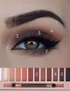 Everyday Eye Makeup Tutorial, Make Up Guide, Daily Eye Makeup, Everyday Eye Makeup, Natural Smokey Eye, Trendy Eyeshadow, Eye Makeup Steps, Trendy Makeup