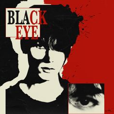 an image of a woman with glasses and the words black eye on her face in red