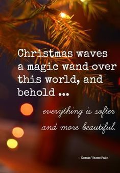 a christmas tree with lights in the background and a quote on it that says, christmas waves