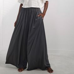 Organic Pima Wide Leg Pant - Lunya Feeling Secure, Silk Set, Classic Clothing, Pj Pants, Wide Leg Pant, Wide Waistband, Leg Pants, Wide Leg Pants, Dream Closet