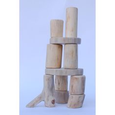 a stack of wooden blocks sitting on top of each other