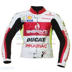 Jacket Andrea Iannone Racing Biker Jacket With Long Sleeves For Motorcycling, Racing Style Long Sleeve Biker Jacket For Motorcycling, Long Sleeve Racing Biker Jacket For Motorcycling, White Long Sleeve Biker Jacket For Motorcycling, White Moto Leather Jacket For Streetwear, White Fitted Biker Jacket For Motorcycling, Fitted White Biker Jacket For Motorcycling, Fitted White Biker Jacket, Ducati Jacket