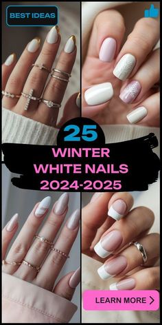 Gel Polish Nail Designs 2025, French Dip Acrylic Nails, Short Gel Polish Nails, Winter Gel Nails Ideas 2024, Winter Dip Nail Ideas, Short Gel Polish, Dipped Nails Ideas Winter, Winter White Nails, Winter Dip Nails