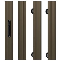 three different types of doors with handles and knobs on each one side, the other half