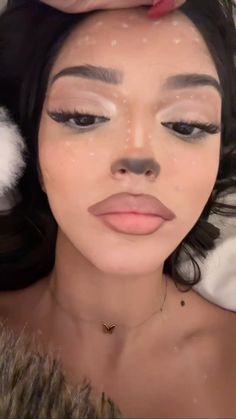 Deer Costume Makeup, Bambi Makeup, Deer Halloween Makeup, Deer Makeup Tutorial, Deer Halloween Costumes, Deer Halloween, Cute Halloween Costume, Deer Costume