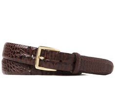 Hornback Alligator Belt in Brown | SIR JACK'S Luxury Crocodile Pattern Belt For Business, Elegant Formal Belt Buckles With Crocodile Pattern, Luxury Business Belt With Crocodile Pattern, Elegant Formal Belt Buckle With Crocodile Pattern, Classic Crocodile Pattern Belts For Business, Timeless Brown Belt Buckles For Business, Classic Business Belt With Crocodile Pattern, Classic Crocodile Pattern Business Belts, Elegant Leather Belt With Crocodile Pattern