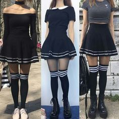 Fishnet Stockings, Cosplay Dress, Different Outfits, Kawaii Clothes, Grunge Fashion