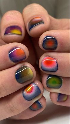 Cool Nail Inspo Short, Masc Nails Ideas Short, Colourful Short Nails, Short Nail Polish Ideas, Short Masc Nails, Nail Inspo Men, Man Nails Design, Short Nail Manicure Ideas, Masc Nails Designs