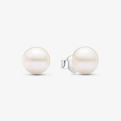 Keep it classic with these Treated Freshwater Cultured Pearl 7mm Stud Earrings in sterling silver. The lustrous 7mm pearls, delicately peg-set, channel timeless elegance. Secured with heart-shaped butterfly backs, this pair is both classic and contemporary. A perfect addition to your earring collection, these pearl stud earrings celebrate the beauty, wisdom, and love symbolized by treated freshwater cultured pearls. Please note each treated freshwater cultured pearl is unique and can vary in size and color; normal wear and tear may occur with this material. Our freshwater cultured pearls are treated with bleaching and lustre enhancement. - Pandora Treated Freshwater Cultured Pearl 7mm Stud Earrings - Sterling silver / Treated freshwater cultured pearl / White Pandora Pearl, Earring Collection, Freshwater Cultured Pearls, Pearl Stud Earrings, Pearl Color, Earrings Collection, Pearl Studs, Sterling Silver Earrings Studs, Lab Created Diamonds