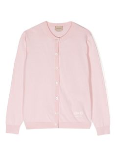 light pink cotton fine knit signature Horsebit detail embroidered logo to the front round neck front button fastening long sleeves ribbed cuffs and hem straight hem Spring Pink Cardigan With Ribbed Cuffs, Pink Long Sleeve Cardigan With Ribbed Cuffs, Classic Pink Sweater For Spring, Dress With Jean Jacket, Cardigan Pink, Baby Boy Accessories, Gucci Kids, Burberry Kids, Dolce And Gabbana Kids