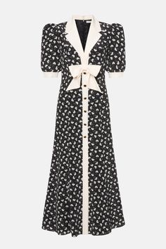 Alessandra Rich Midi Dresses, Chic Silk Maxi Dress For Daywear, White Luxury Silk Midi Dress, Lined Silk Midi Dress, Silk Lined Midi Dress, Fitted Silk Crepe Maxi Dress, Luxury Floral Print Summer Dress, Formal White Viscose Dress, Chic Printed Silk Maxi Dress