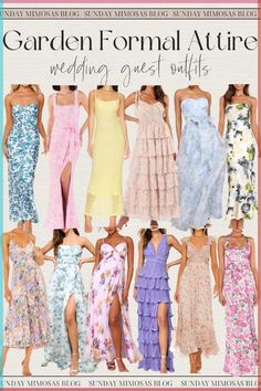 the cover of garden formal attire wedding guest outfits, including dresses and gowns for women